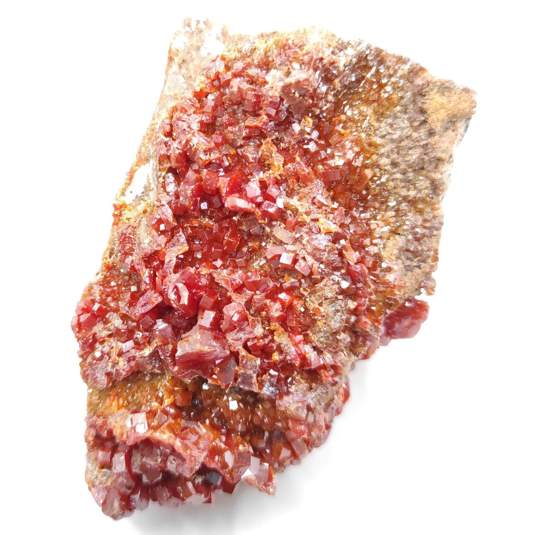 209g Vanadinite on Matrix - Red Vanadinite Crystals - High Quality Vanadinite - Collectors Grade Mineral Specimen - Mibladen, Morocco