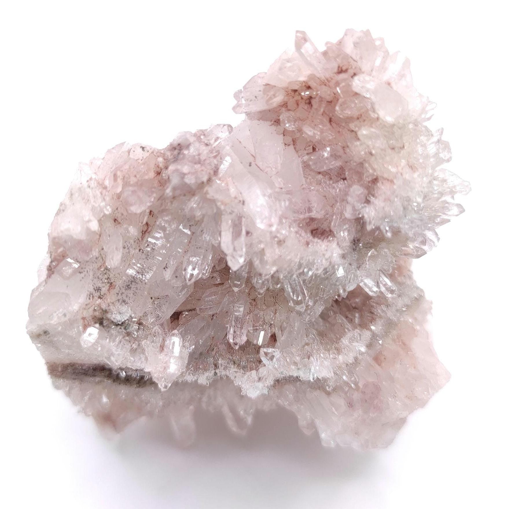 120g Natural Pink Lithium Coated Quartz Crystal - Bolivar, Santander, Colombia - Pink Quartz Cluster - Crystallized Quartz Mineral Specimen