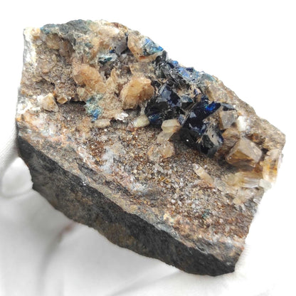 134g Lazulite Crystals on Matrix from Rapid Creek, Yukon, Canada - Rare Specimen