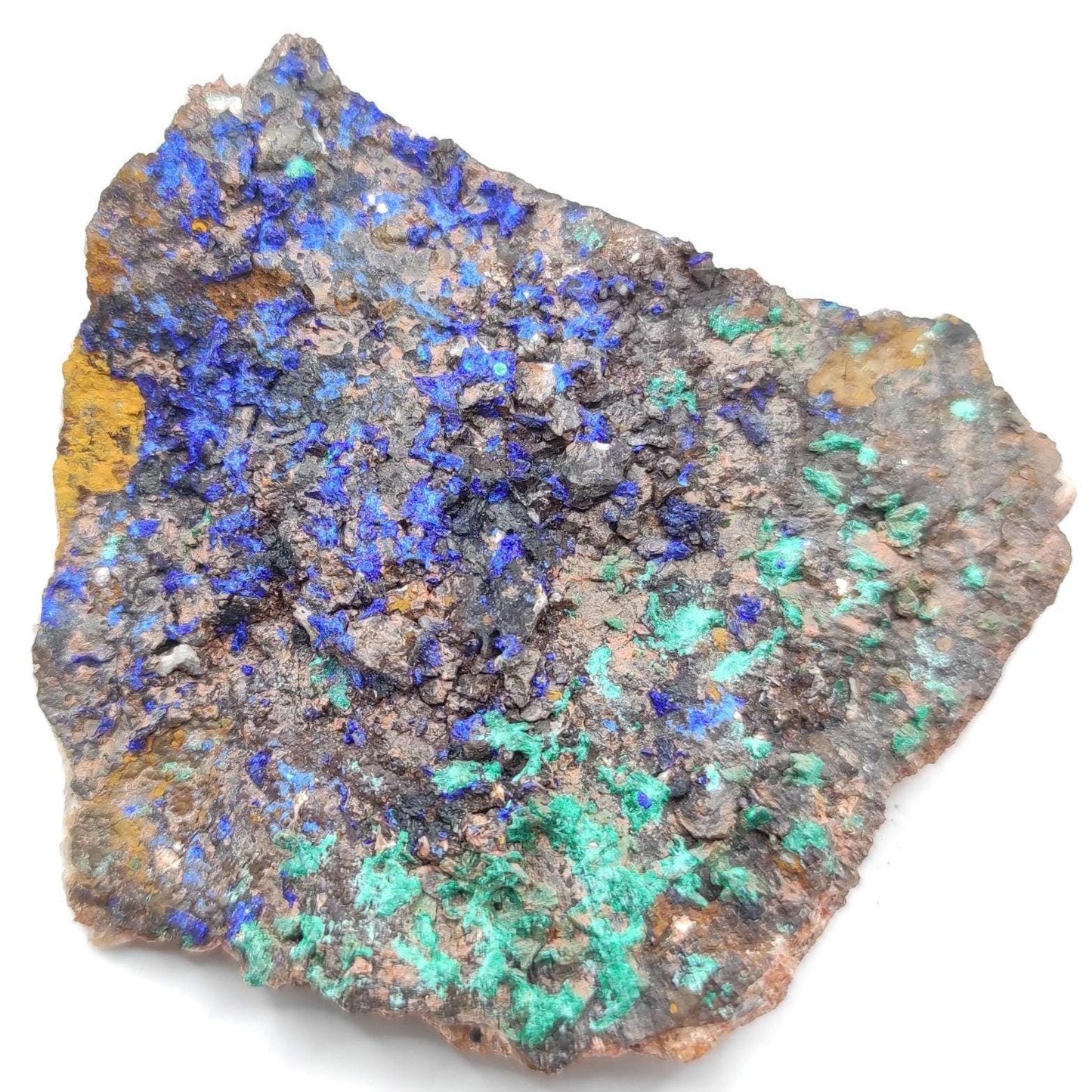 118g Azurite & Malachite - Mineral Specimen - Blue Azurite from Sidi Ayad, Morocco - Natural Raw Azurite Mineral - Rough Malachite Crystal