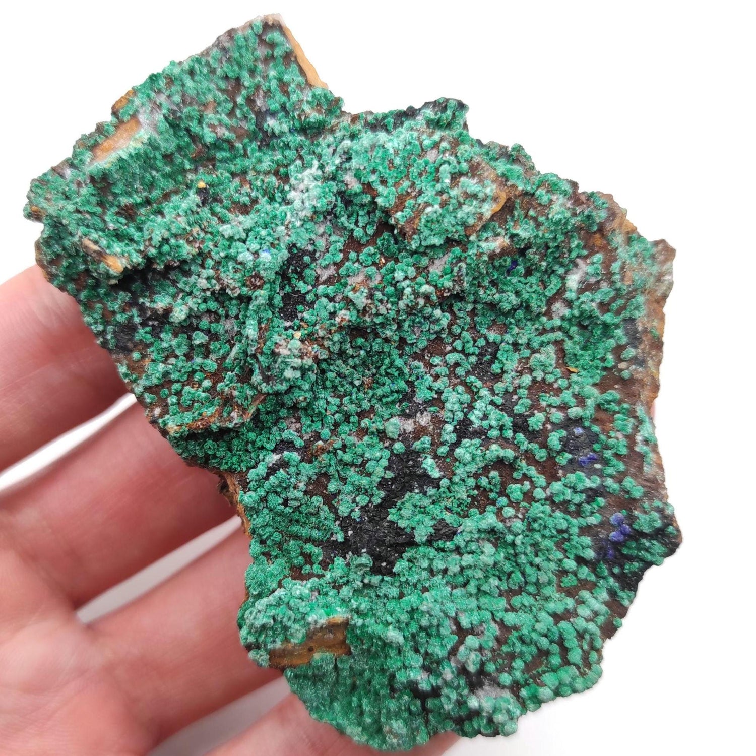 110g Malachite Mineral Specimen - Green Malachite from Sidi Ayad, Morocco - Natural Raw Malachite on Matrix - Rough Malachite Crystal