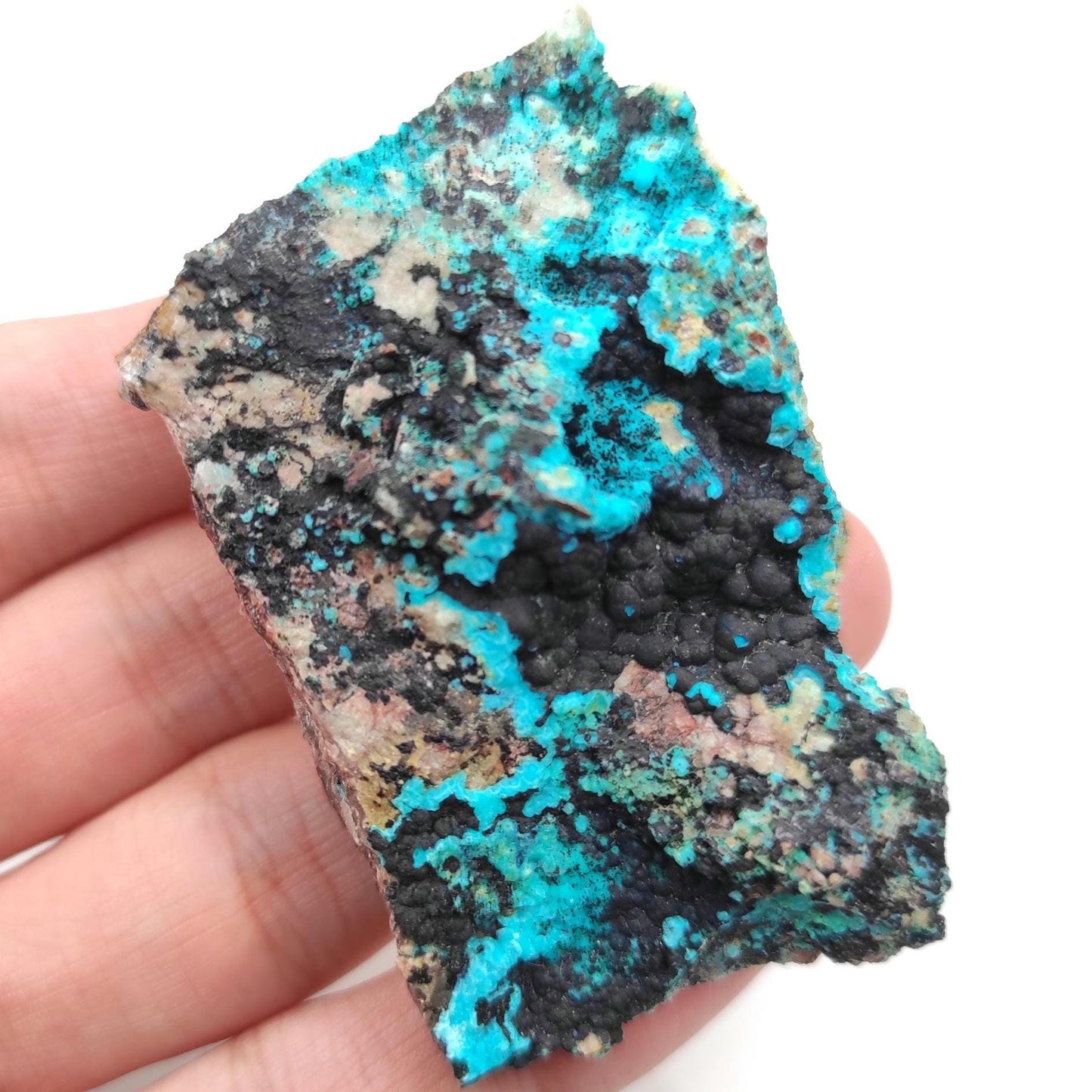 61g Blue Chrysocolla on Matrix - Tyrone, New Mexico - Rough Chrysocolla - Natural Chrysocolla Mineral Specimen - Raw Crystals