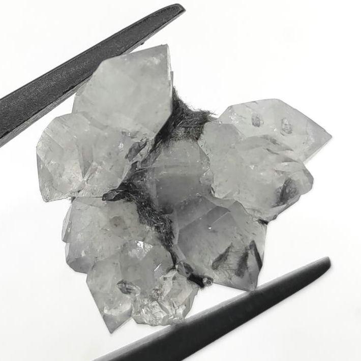 3.40g Quartz with Boulangerite Inclusions - Herja Mine, Romania - Natural Terminated Quartz Crystal Cluster - Mini Quartz Crystal Specimen