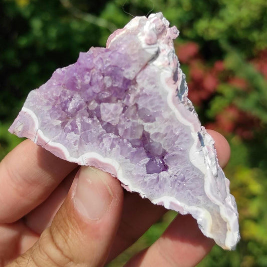 64g Bay of Fundy Amethyst - Natural Purple Amethyst Crystal from Minas Basin, Nova Scotia, Canada - One Side Polished Canadian Amethyst