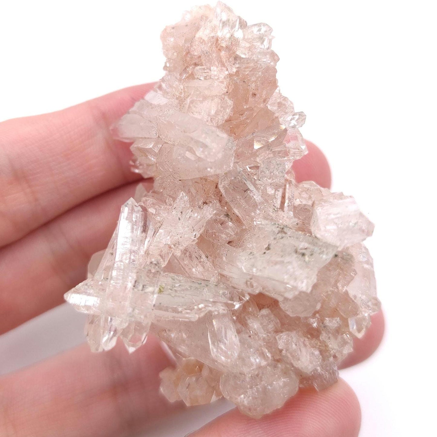 63g Natural Pink Lithium Coated Quartz Crystal - Bolivar, Santander, Colombia - Pink Quartz Cluster - Crystallized Quartz Mineral Specimen