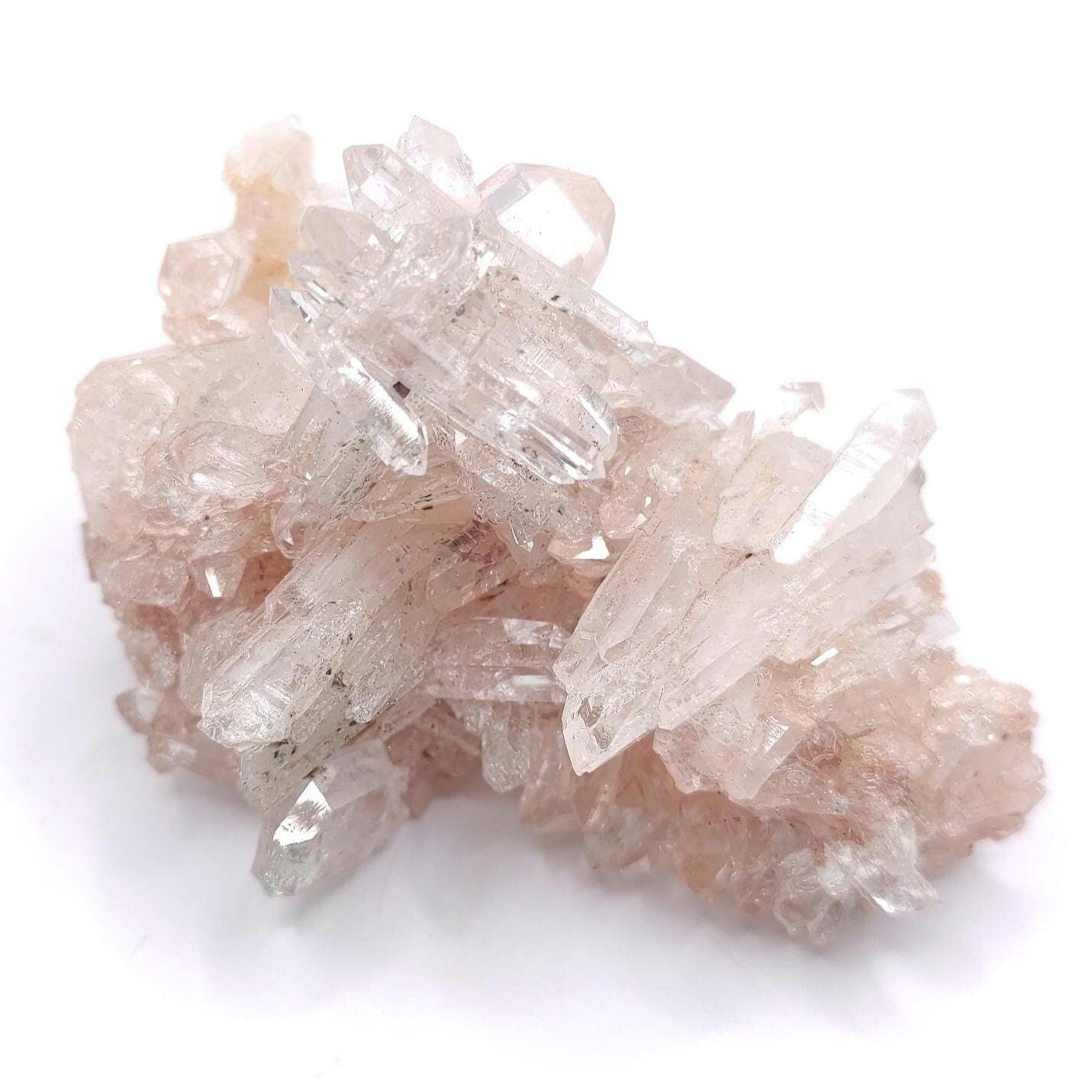 63g Natural Pink Lithium Coated Quartz Crystal - Bolivar, Santander, Colombia - Pink Quartz Cluster - Crystallized Quartz Mineral Specimen