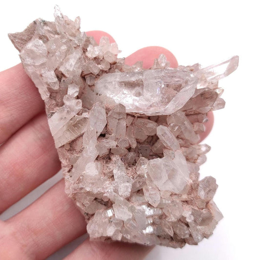 73g Natural Pink Lithium Coated Quartz Crystal - Bolivar, Santander, Colombia - Pink Quartz Cluster - Crystallized Quartz Mineral Specimen