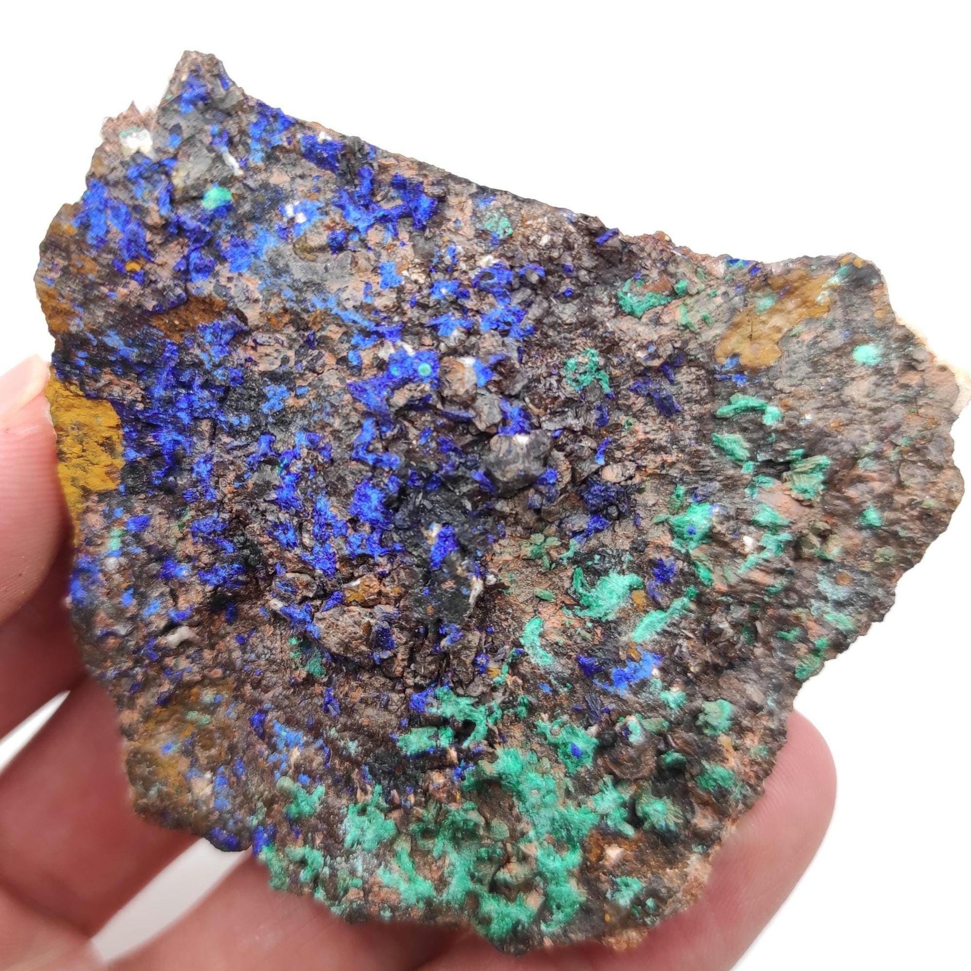 118g Azurite & Malachite - Mineral Specimen - Blue Azurite from Sidi Ayad, Morocco - Natural Raw Azurite Mineral - Rough Malachite Crystal