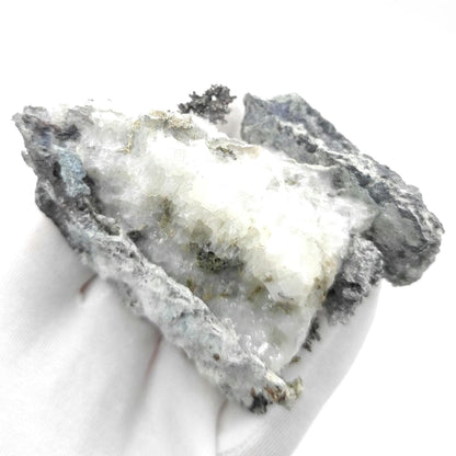 136g Native Silver on Calcite from Bou Azzer, Morocco - Rare Mineral Specimen