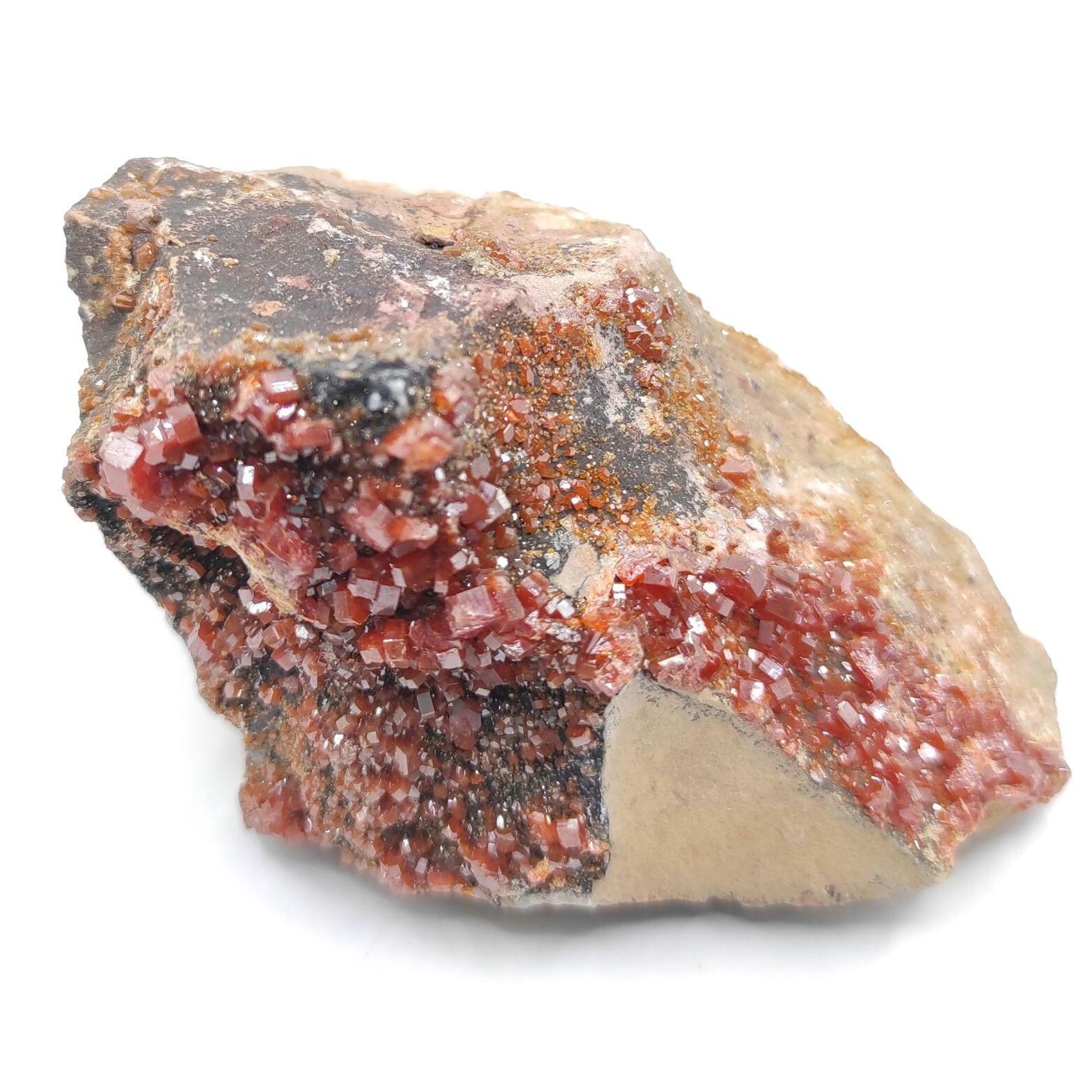 186g Vanadinite on Matrix - Mibladen, Morocco - Red Vanadinite Crystals - High Quality Vanadinite - Mineral Specimen - Natural Crystal