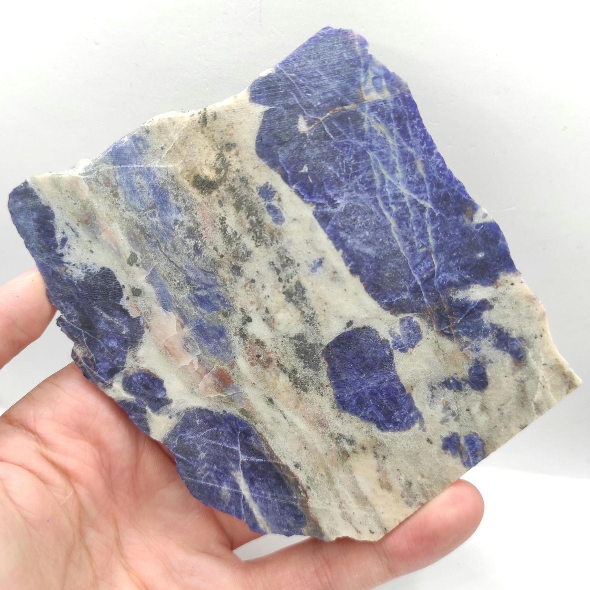 124g Sodalite Slab - Bancroft, Ontario Locality - Canadian Sodalite - Raw Sodalite for Cutting - Blue Sodalite Stone Canada - For Lapidary