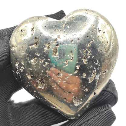 272g Polished Pyrite Heart from Peru