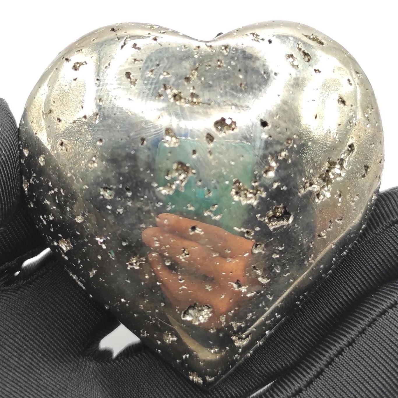 272g Polished Pyrite Heart from Peru