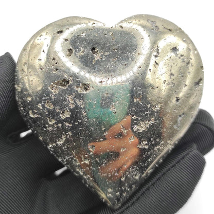 294g Polished Pyrite Heart from Peru