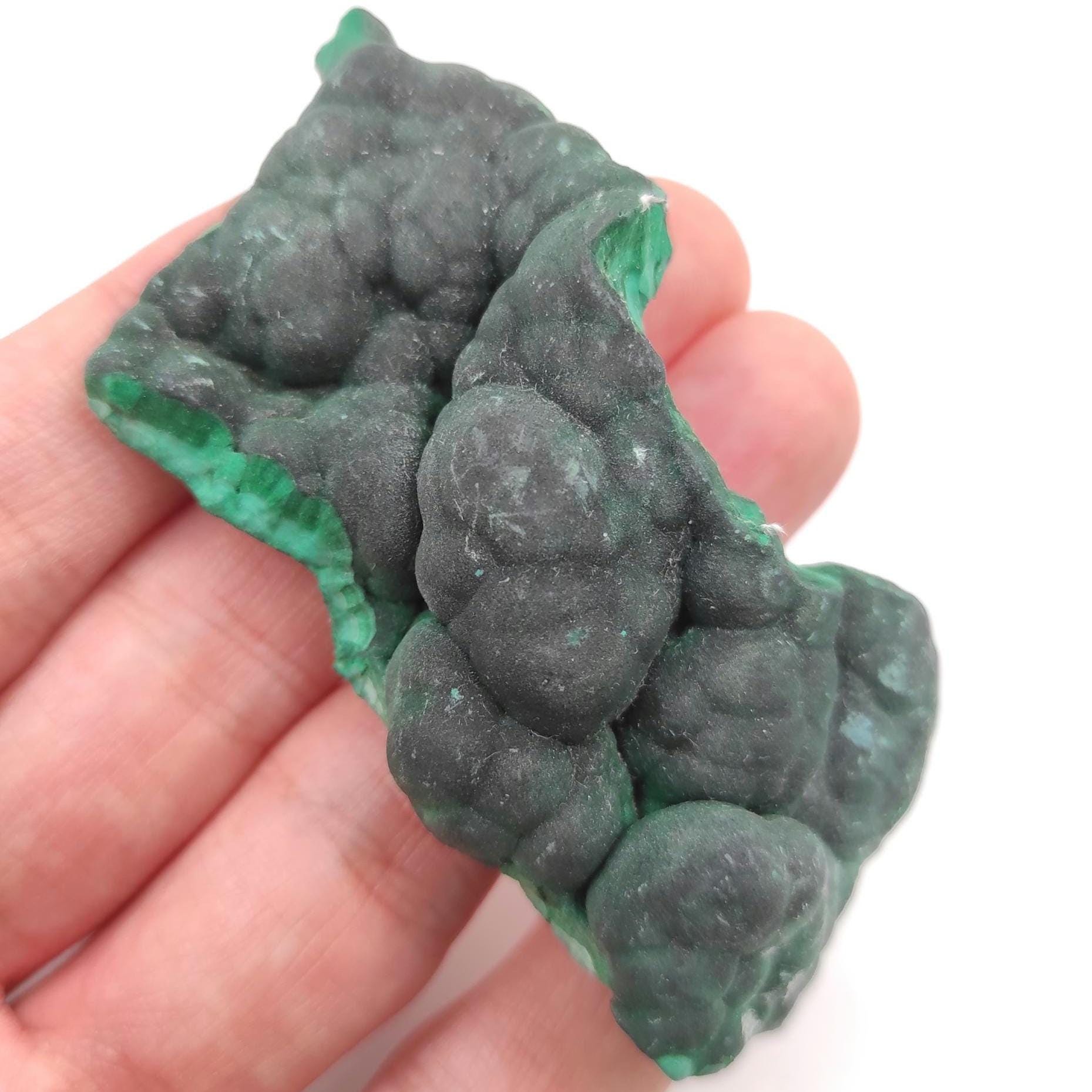 62g High Quality Malachite Specimen - Malachite Mineral from Katanga, Congo - Raw Malachite Crystal - Green Malachite - Velvet Malachite