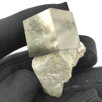 43g Pyrite Cube on Matrix - Navajun, Spain - Naturally Formed Cubic Pyrite from Spain - Natural Pyrite Mineral Specimen - Pyrite Crystal