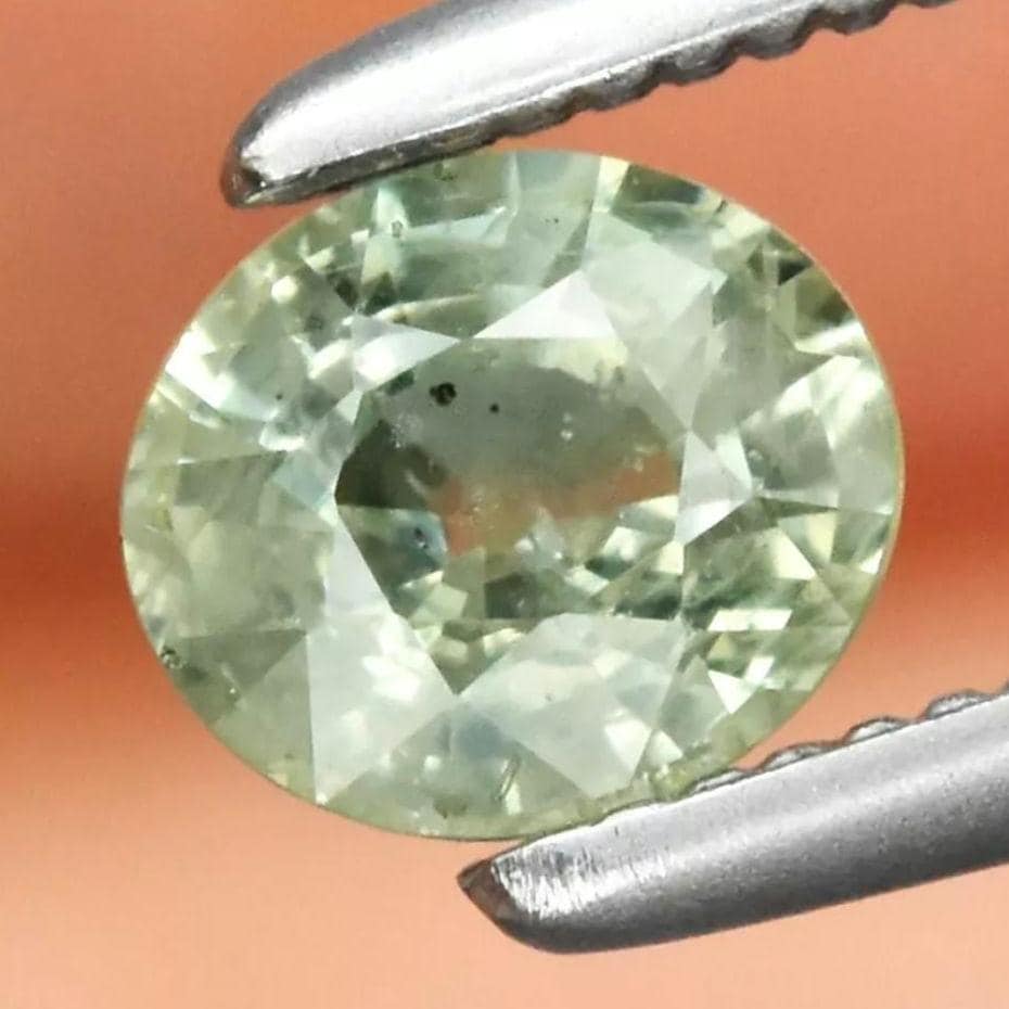 0.47ct Heated Green Sapphire - Oval Faceted Sapphire from Songea, Tanzania - Oval Cut Green Sapphire - Beryllium Heat Treated - Loose Gem