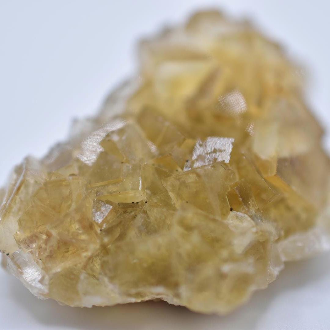 25g Spanish Fluorite - Yellow Fluorite from Moscona Mine, Asturias, Spain - Natural Yellow Fluorite - Raw Cubic Fluorite - Mineral Specimen