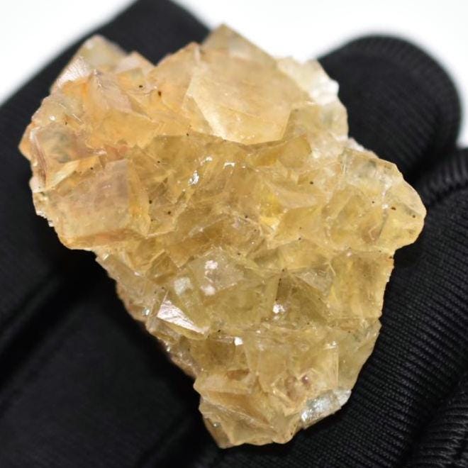 25g Spanish Fluorite - Yellow Fluorite from Moscona Mine, Asturias, Spain - Natural Yellow Fluorite - Raw Cubic Fluorite - Mineral Specimen