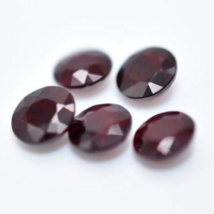 5pc (2.04ct) Lot of Red Ruby - Round Faceted Ruby from Madagascar - Oval Cut Rubies - Heated Ruby Gemstones - Loose Gemstones