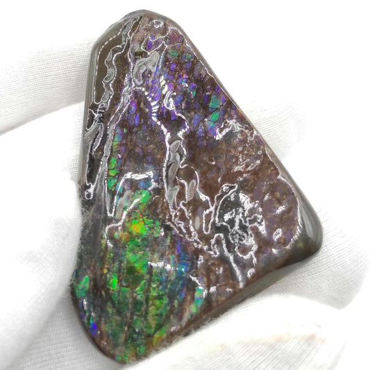 13g Green Ammolite Specimen - Bearpaw Formation, Alberta, Canada - High Quality Flashy Ammolite - Resin Coated Ammolite - Ammolite Gemstone