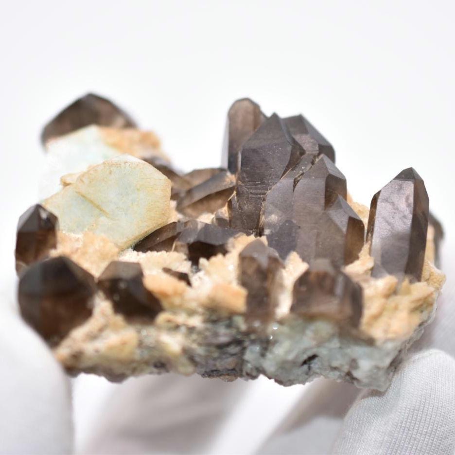 105g Amazonite with Smoky Quartz Specimen from Pikes Peak, Colorado - Natural Amazonite Mineral from Colorado, USA - Smoky Quartz Point