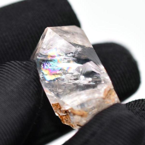 9.63g Rainbow Herkimer Quartz Crystal - Treasure Mountain Mine, New York - Natural Herkimer Diamond Mineral - Natural Crystal Specimen