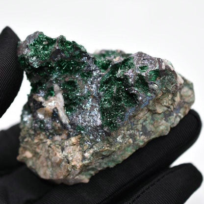 168g High Quality Brochantite - Bou Azzer, Morocco - Brochantite Mineral Specimen - Brochantite in Matrix - Green Brochantite Crystal