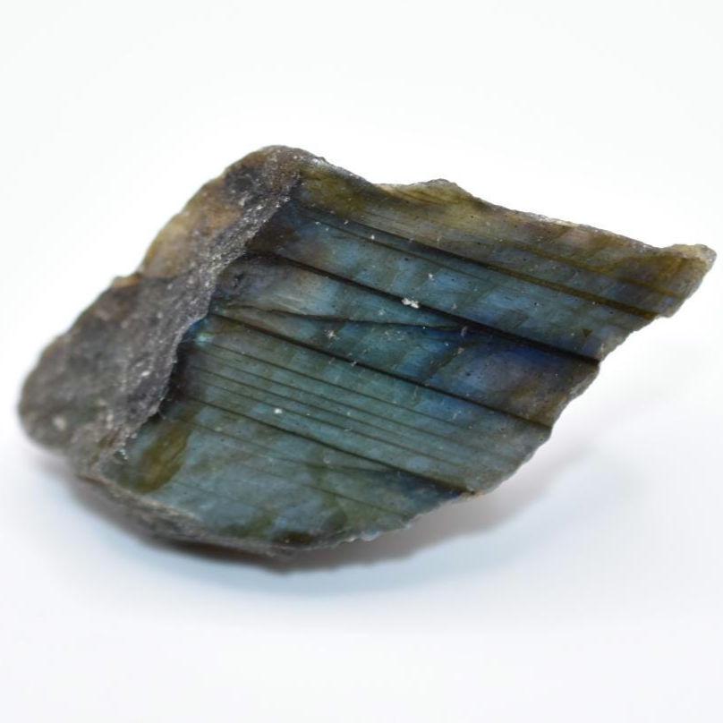 43g Labradorite with One Side Polished - Flashy Labradorite Slab - Rough Labradorite - Raw and Polished Labradorite - Madagascar