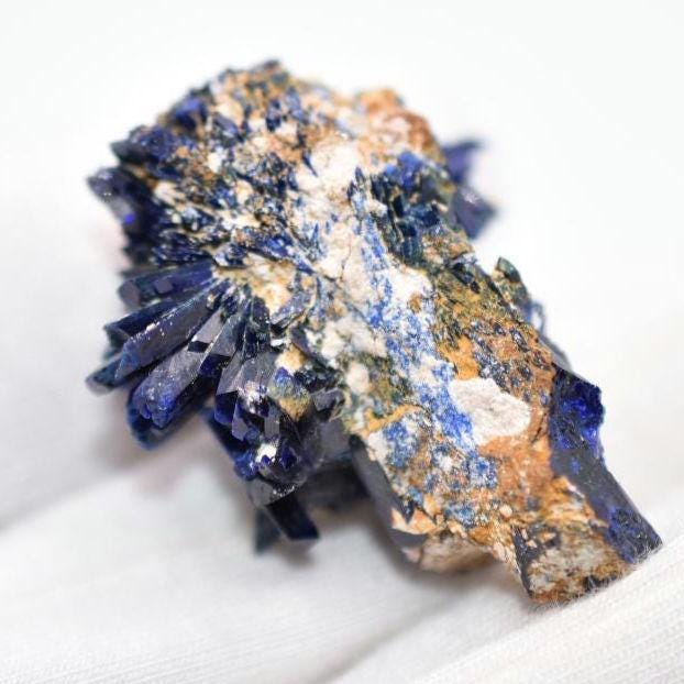 9.04g Crystallized Azurite - Kerrouchen, Morocco - Blue Azurite Specimen - High Quality Blue Azurite - Azurite Mineral Specimen