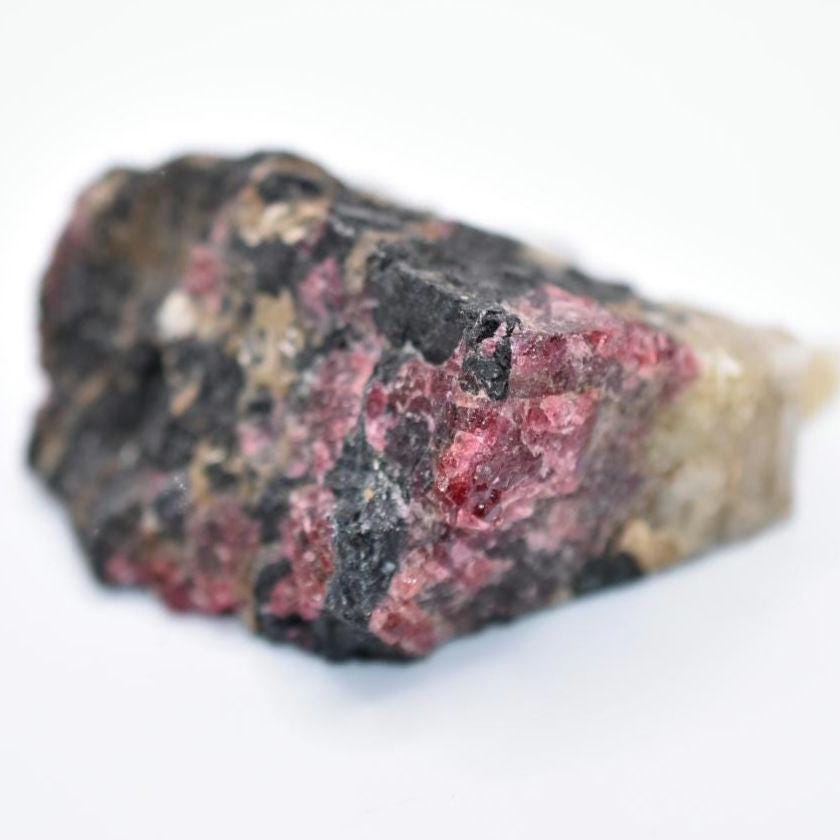 148g Eudialyte Mineral Specimen - Eudialyte Crystal - Pink Eudialyte from Kipawa Region, Quebec - Rough Eudialyte Mineral - Canadian Mineral