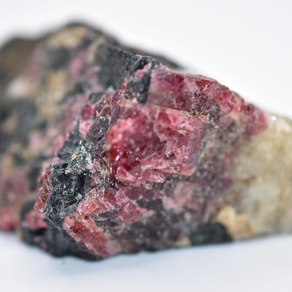 148g Eudialyte Mineral Specimen - Eudialyte Crystal - Pink Eudialyte from Kipawa Region, Quebec - Rough Eudialyte Mineral - Canadian Mineral