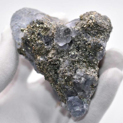 298g Blue Fluorite with Pyrite - Fujian, China