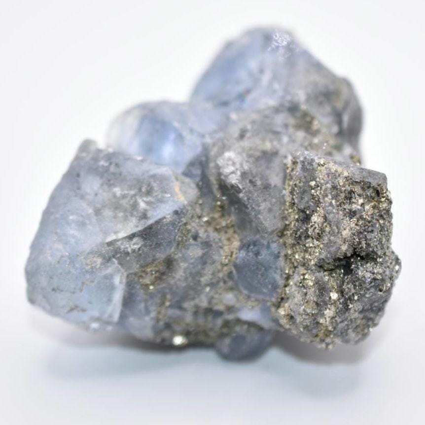 298g Blue Fluorite with Pyrite - Fujian, China