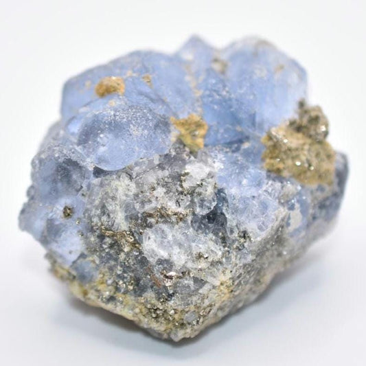 174g Blue Fluorite with Pyrite - Fujian, China