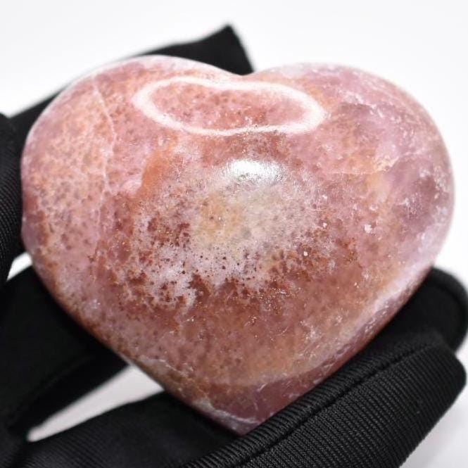 131g Pink Aragonite Heart Palmstone