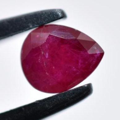 0.72ct Red Ruby Gemstone - Pear Faceted Ruby from Tanzania - Pear Cut Ruby - Heated Ruby Gemstone - Loose Gems - Heat Treated Ruby