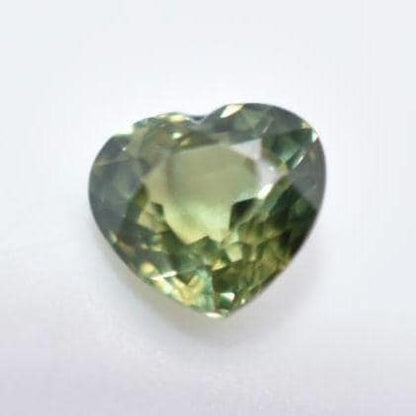 0.63ct Unheated Green Sapphire - Heart Faceted Sapphire from Tanzania - Heart Cut Green Sapphire - Unheated & Untreated - Loose Gemstone