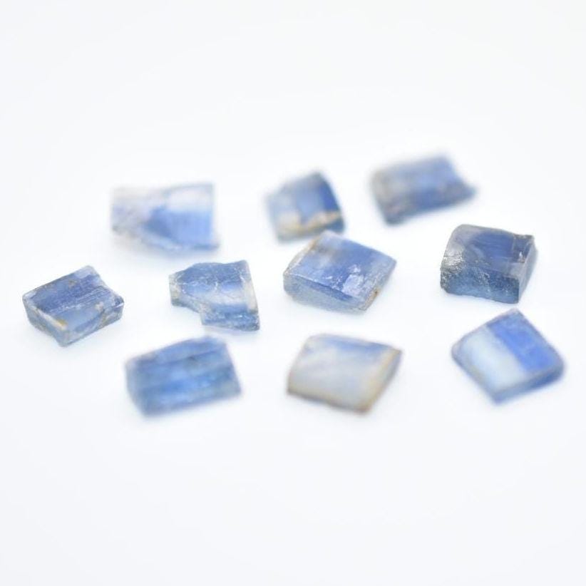 11ct Lot of 10pcs Rough Kyanite - Raw Kyanite Crystals - Natural Blue Kyanite Gemstones - Loose Gems - Natural Blue Kyanite