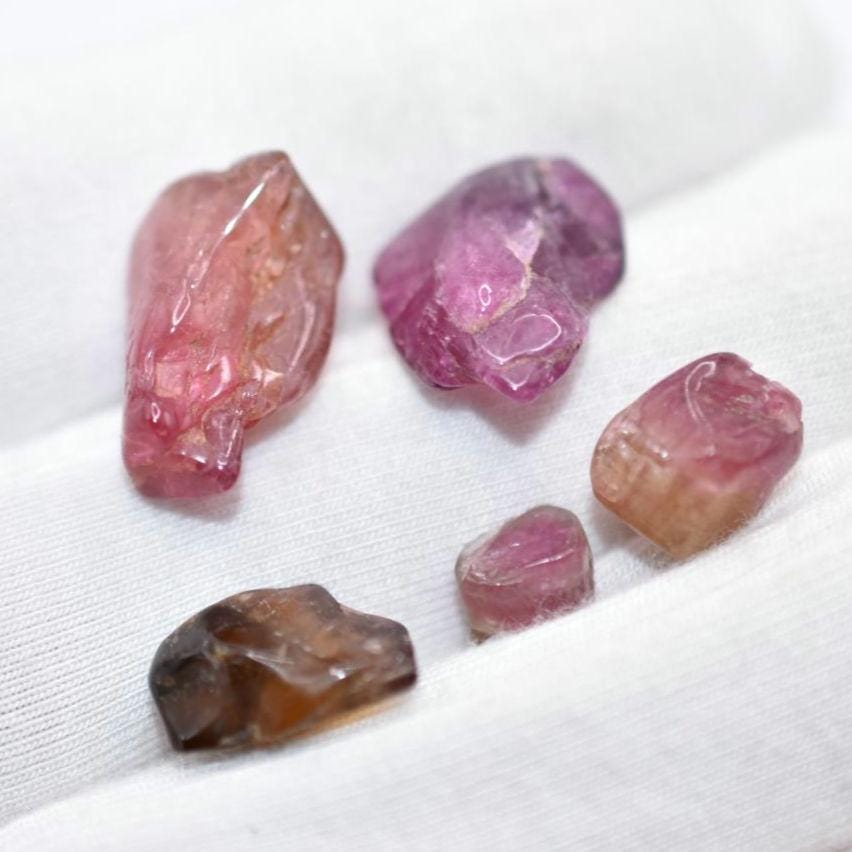 23ct Pink Tourmaline Lot - Polished Watermelon Tourmaline - Brazil - Polished Tourmaline Gemstone - Loose Gems