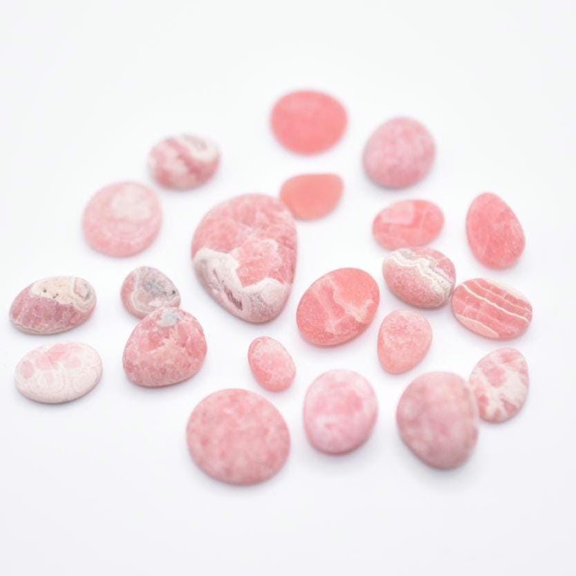 105ct Lot of Matte Rhodochrosite Cabochons from Argentina