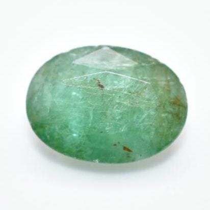 3.95ct Faceted Emerald from Zambia - Oiled Emerald Gemstone - Natural Green Emerald Gemstone - Oval Faceted - Oval Cut Emerald Gem