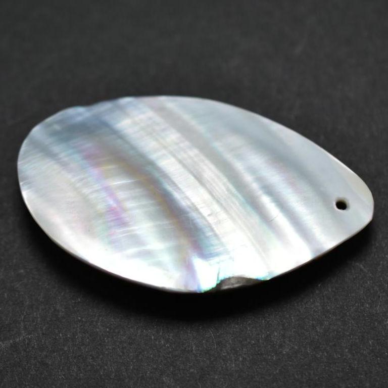 21ct Abalone Shell Bead - Natural Abalone Shell Pendant Bead - Polished Abalone Shell - Rainbow Abalone Shell