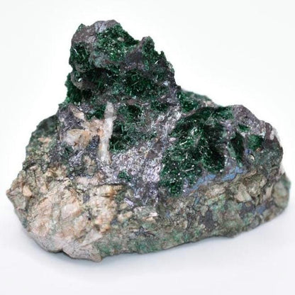 168g High Quality Brochantite - Bou Azzer, Morocco - Brochantite Mineral Specimen - Brochantite in Matrix - Green Brochantite Crystal