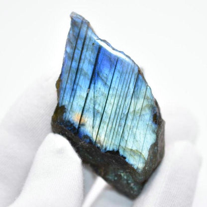 43g Labradorite with One Side Polished - Flashy Labradorite Slab - Rough Labradorite - Raw and Polished Labradorite - Madagascar