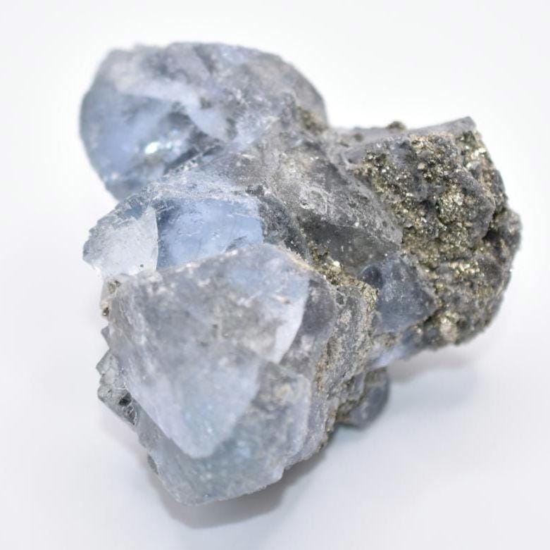 298g Blue Fluorite with Pyrite - Fujian, China