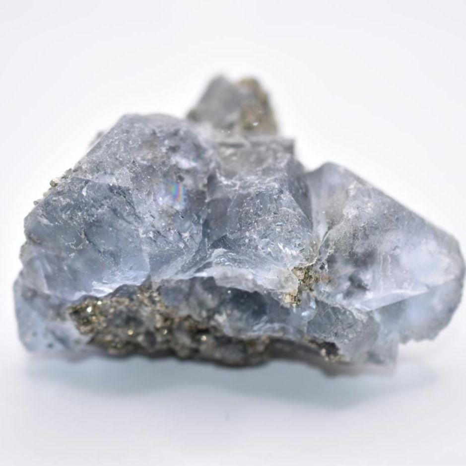 298g Blue Fluorite with Pyrite - Fujian, China