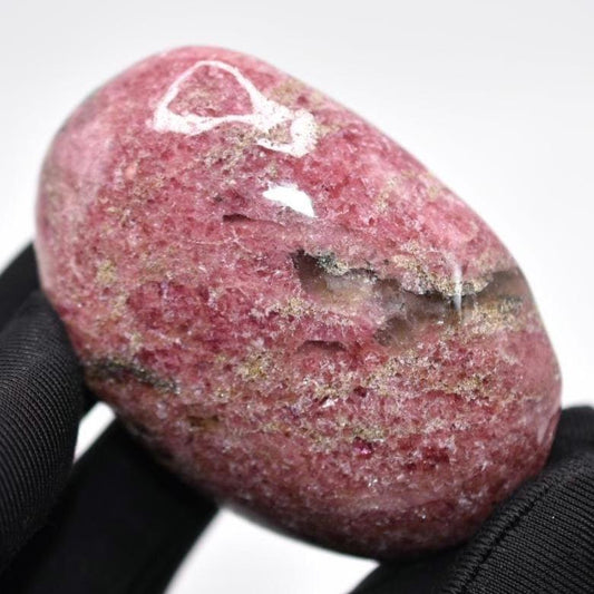 153g Rhodonite Crystal Palm Stone