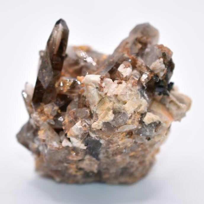 174g Yellow Zircon & Smoky Quartz with Feldspar and Aegerine - Malawi