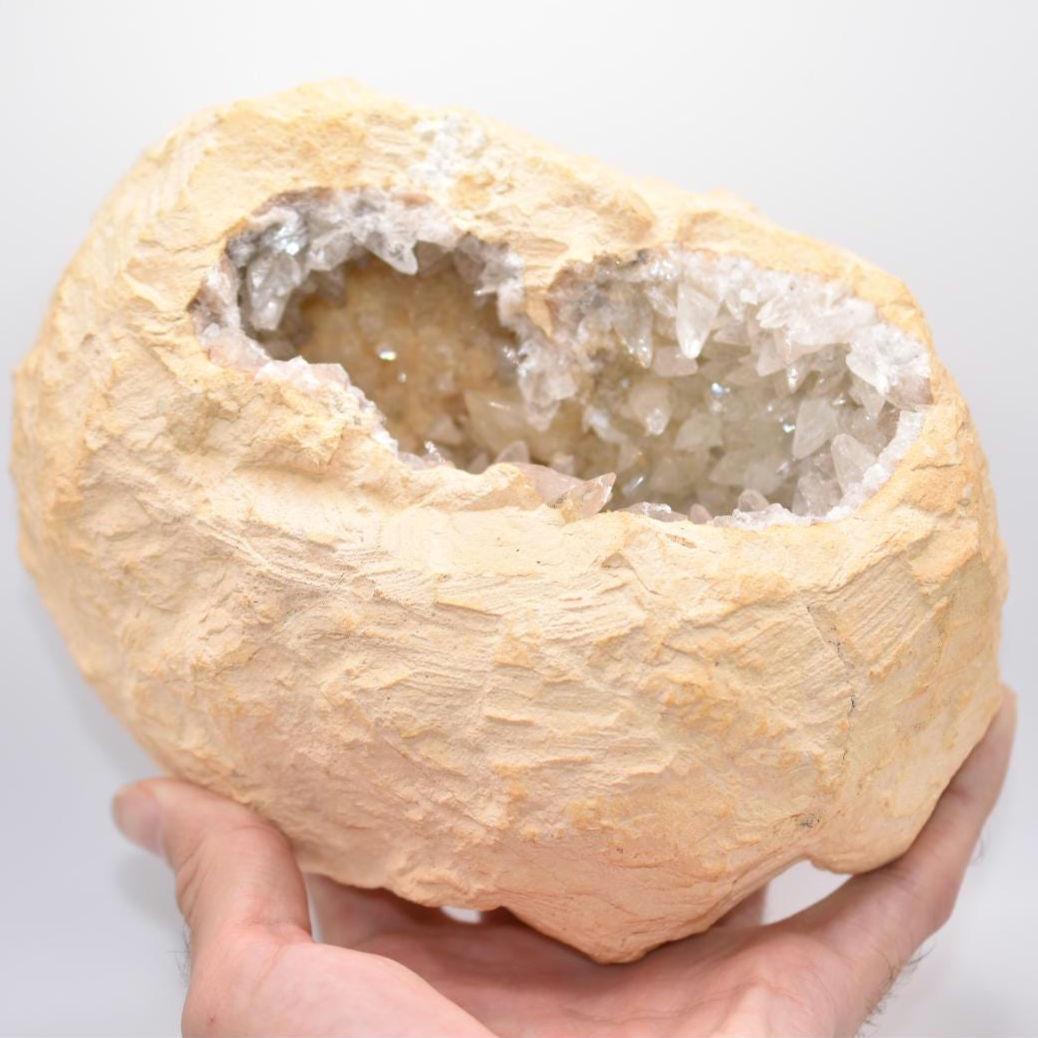 1.57 kg Calcite Geode in Matrix - Meknes, Morocco - Natural Clear Calcite Crystals - Large Calcite Specimen - Mineral Specimens XL